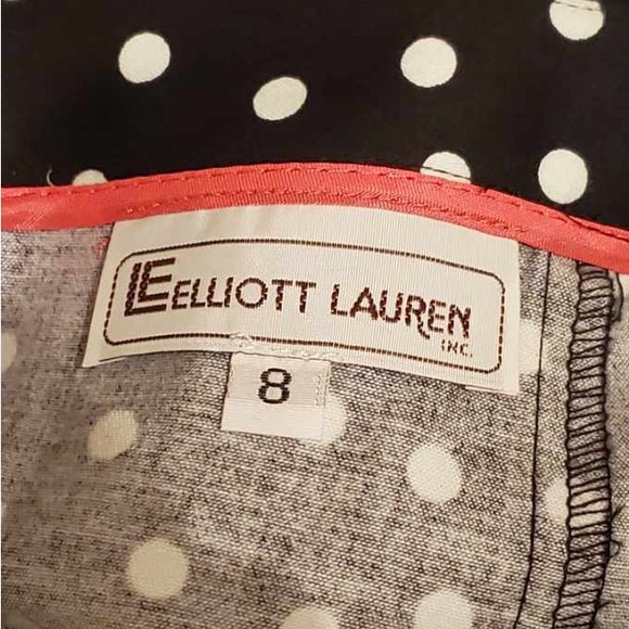 Elliot London Women’s Black White Polka Dot Straight Cotton Lycra Stretchy Skirt - Picture 4 of 7